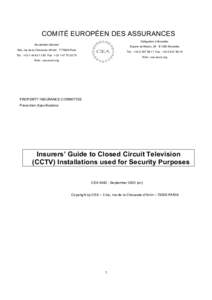 COMITÉ EUROPÉEN DES ASSURANCES Délégation à Bruxelles Secrétariat Général Square de Meeûs, 29 B 1000 Bruxelles