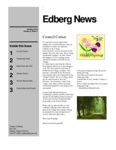 . . . Edberg News Aril/May 2012