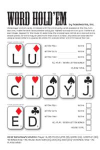 Community card poker / Gaming / Rummy / Leisure / Word games / Spanish poker