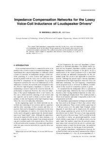 ENGINEERING REPORTS  Impedance Compensation Networks for the Lossy