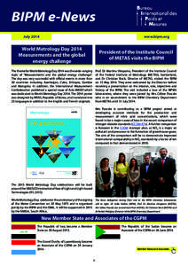 BIPM e-News July 2014 www.bipm.org  World Metrology Day 2014