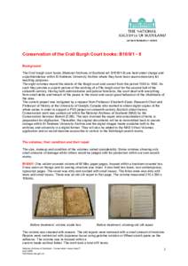 Conservation of the Crail Burgh Court books: B10[removed]