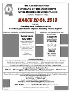 Veterans of Mississippi Civil Rights Movement Conference, Jackson, MS. March 2013