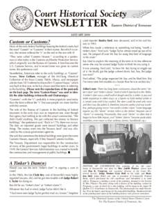 Court Historical Society  Newsletter Eastern District of Tennessee