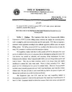 PUBLIC LAW NO[removed]AN ACT To amend 4 CMC[removed]to require CUC to bill water, power, and sewer separately; and for other purposes.