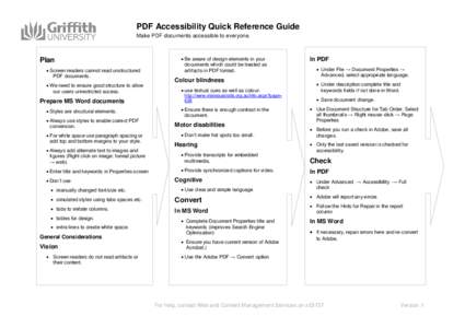 griffith accessible pdf production quick reference guide