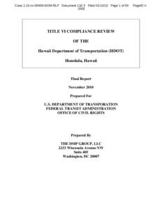 Public transportation in the United States / Federal Transit Administration / Transportation planning / Honolulu County /  Hawaii / Hawaii / Metropolitan planning organization / Office for Civil Rights / United States Department of Transportation / Executive Order 13166 / Transportation in the United States / United States / Transport