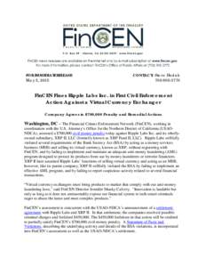 FinCEN Fines Ripple Labs Inc. in First Civil Enforcement