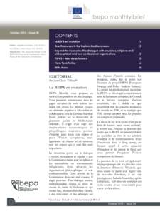 bepa monthly brief October 2012 – Issue 59 Editor: Isabelle Ioannides (Tel: [removed]Assistant: Claire Albus (Tel[removed]Disclaimer: The views expressed in the