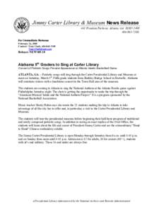 Jimmy Carter Library & Museum News Release