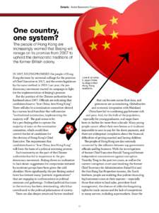 Details / Anne Summers Reports  One country, one system? The people of Hong Kong are increasingly worried that Beijing will
