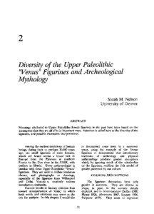 Diversity of the Upper Paleolithic Venus Figurines and Archeological Mythology