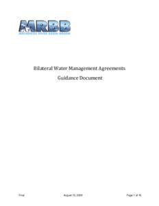 BILATERAL AGREEMENTS GUIDANCE DOCUMENT