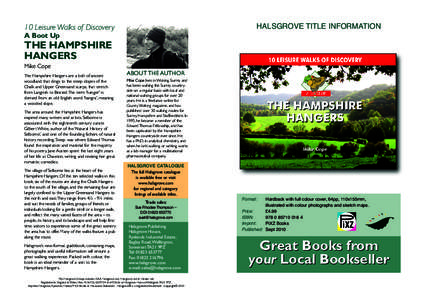 HALSGROVE TITLE INFORMATION  10 Leisure Walks of Discovery A Boot Up  THE HAMPSHIRE