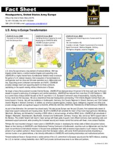 United States European Command / Military organization / Military / Joint Multinational Command Training Center / Joint Task Force East / United States Army / United States Army Europe / 12th Combat Aviation Brigade