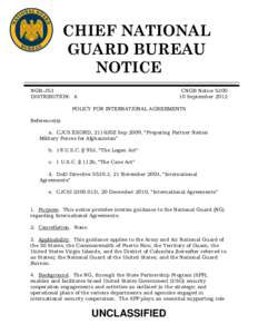 CHIEF NATIONAL GUARD BUREAU NOTICE NGB-J53 DISTRIBUTION: A