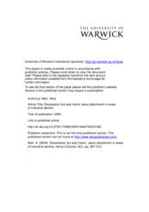 University of Warwick institutional repository: http://go.warwick.ac.uk/wrap This paper is made available online in accordance with publisher policies. Please scroll down to view the document itself. Please refer to the 