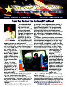 September - October 2009 H Issue Number[removed]Leroy Place, NW, Washington, DC[removed]From the Desk of the National President…   Is it cheating to start a