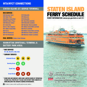 MTA/NYCT CONNECTIONS STATEN ISLAND (ST. GEORGE TERMINAL) BUS SERVICE: