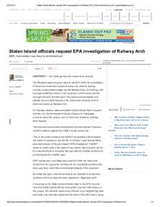 [removed]Staten Island officials request EPA investigation of Rahway Arch | MyCentralJersey.com | mycentraljersey.com CLASSIFIEDS