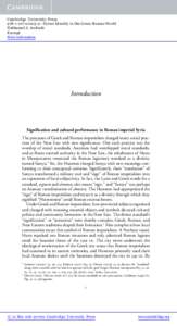 Cambridge University Press[removed]9 - Syrian Identity in the Greco-Roman World Nathanael J. Andrade Excerpt More information
