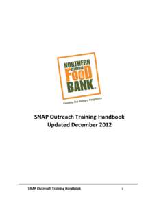 SNAP Outreach Training Handbook Updated December 2012 SNAP Outreach Training Handbook  1