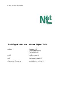 © 2003 Stichting NLnet Labs  Stichting NLnet Labs Annual Report 2002