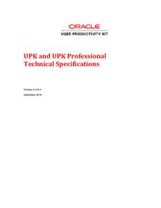 Oracle User Productivity Kit Professional: Technical Specifications