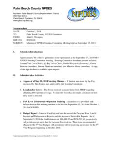 Palm Beach County NPDES Northern Palm Beach County Improvement District 359 Hiatt Drive Palm Beach Gardens, FLwww.pbco-npdes.org