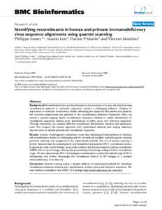 Biology / Computational phylogenetics / Bioinformatics / Genetics / Molecular biology / Phylogenetics / Genetic recombination / SplitsTree / Phylogenetic tree / Recombinant / Sequence alignment / HIV