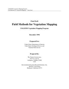 Final Draft Field Methods for Vegetation Mapping  NBS