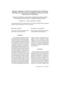 GENETIC VARIABILITY AND PHYLOGENETIC RELATIONSHIPS BETWEEN TEN NATIVE CATTLE BREEDS FROM GALICIA AND THE NORTH OF PORTUGAL