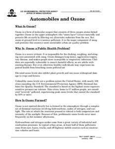 EPA 400-F[removed]U.S. ENVIRONMENTAL PROTECTION AGENCY OFFICE OF MOBILE SOURCES  Automobiles and Ozone