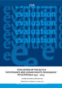 iob  policy and operations evaluation department Evaluation of the Dutch ‘Governance and Human Rights Programme’