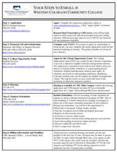 Colorado Mesa University / Colorado Western Slope / Grand Junction /  Colorado / Western Colorado Community College / FAFSA / Student financial aid in the United States / Colorado / Student financial aid / Education / University and college admissions