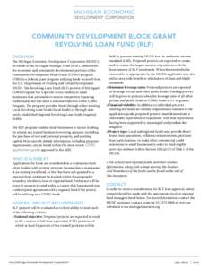 Economy / Finance / Affordable housing / Community Development Block Grant / United States Department of Housing and Urban Development / Loans / Investment / Revolving Loan Fund