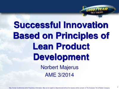 Successful Innovation Based on Principles of Lean Product