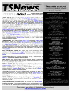 TSNews Volume 17 #7 5 FebruaryTHEATRE SCHOOL NEWS