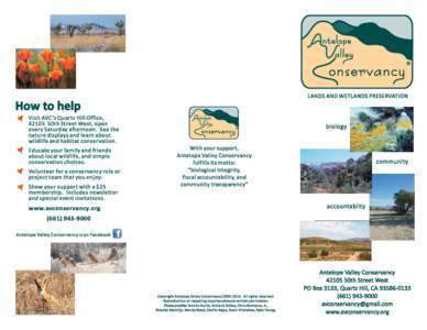 Antelope Valley Conservancy / Antelope Valley / Palmdale /  California