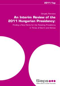 2011:1op  Gergely Romsics An Interim Review of the 2011 Hungarian Presidency: