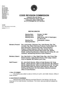 Codification / Indiana Code / Indiana