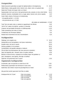 Voorgerechten Salade lauwwarme geitenkaas op appel met pijnboompitten en honingdressing €  10,50