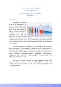 St. Rose of Lima’s College Science Department New Senior Secondary Curriculum Chemistry 1. Introduction The Chemistry Curriculum
