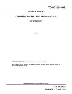 TO[removed]TECHNICAL MANUAL COMMUNICATIONS - ELECTRONICS (C - E) DEPOT SUPPORT