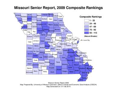 Missouri Senior Report, 2009 Composite Rankings Putnam Schuyler Worth Atchison Mercer Scotland Clark