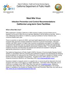 State of California—Health and Human Services Agency  California Department of Public Health MARK B HORTON, MD, MSPH Director