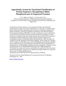 Superfamily System for Functional Classification of Protein Sequences: Recognizing Cellular Phosphoesterases in Sequenced Geno