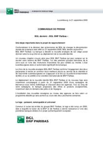 Projet de Communiqué de Presse – Projet no 3– Diffusion à la presse le 03