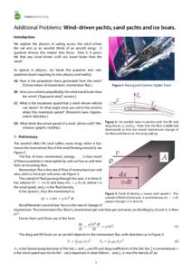 isaacphysics.org  Additional Problems: Wind–driven yachts, sand yachts and ice boats. Introduction We explore the physics of sailing across the wind where the sail acts as an aerofoil (think of an aircraft wing). A