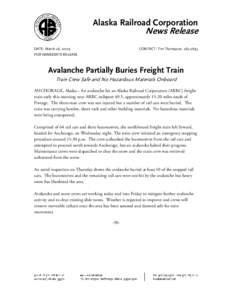 Microsoft Word - ARRC 2009 Media Release_Avalanche partially buries Freight…